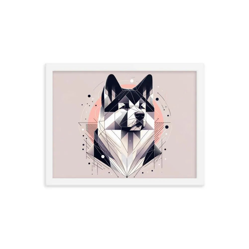 Geometric Akita Contemporary Art Framed Poster - Oh Posters