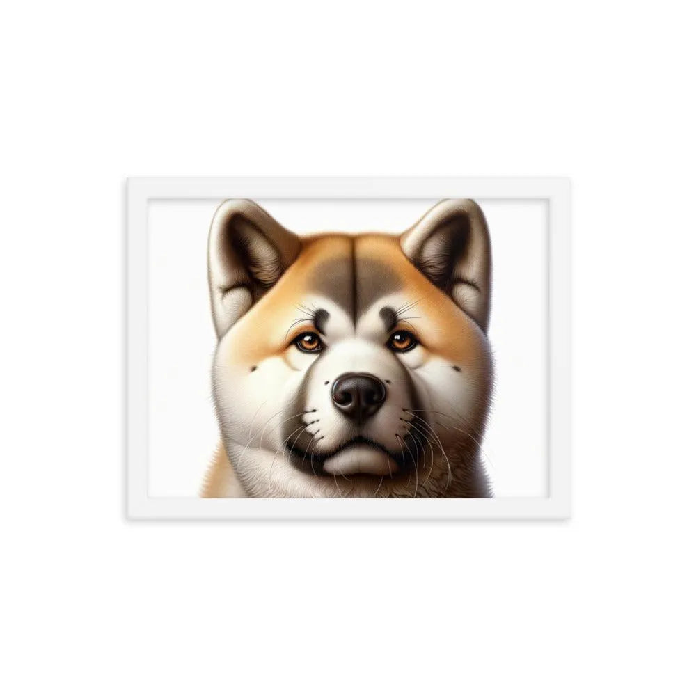 Realistic Akita Face Illustration Framed Poster - Oh Posters