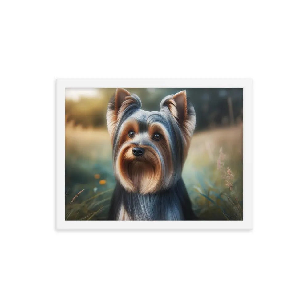 Detailed Australian Silky Terrier Natural Landscape Framed Poster - Oh Posters