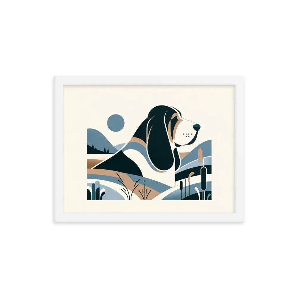 Minimalistic Basset Bleu de Gascogne Contemporary Art Framed Poster - Oh Posters