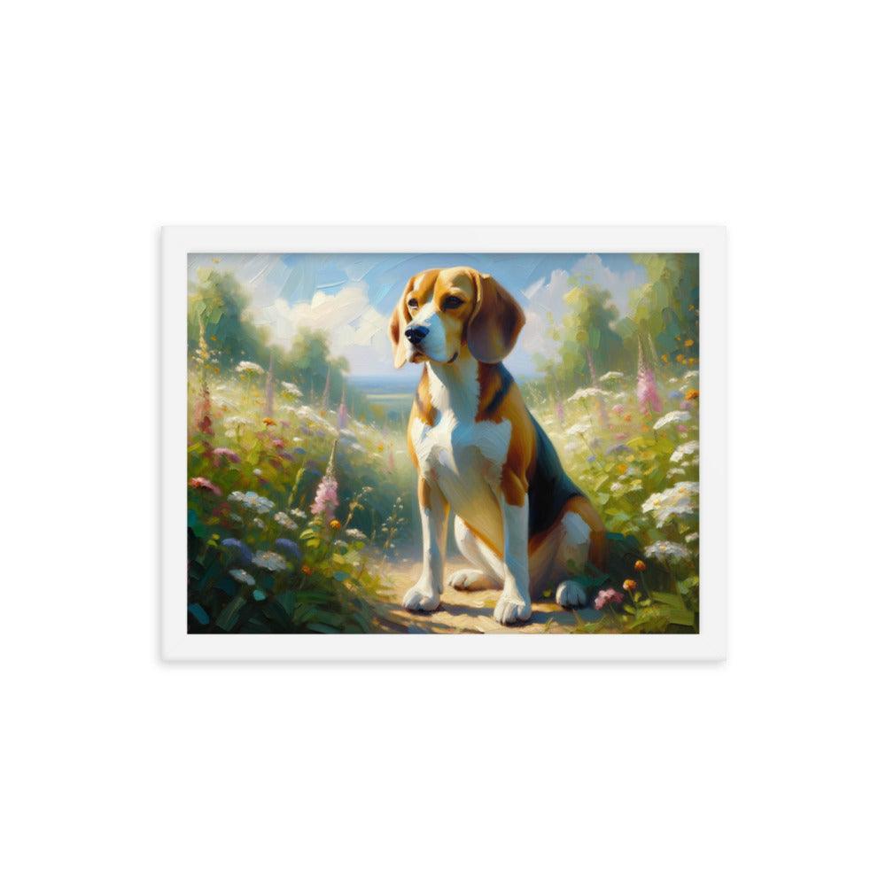 Graceful Beagle Oil Painting Framed Poster - Oh Posters