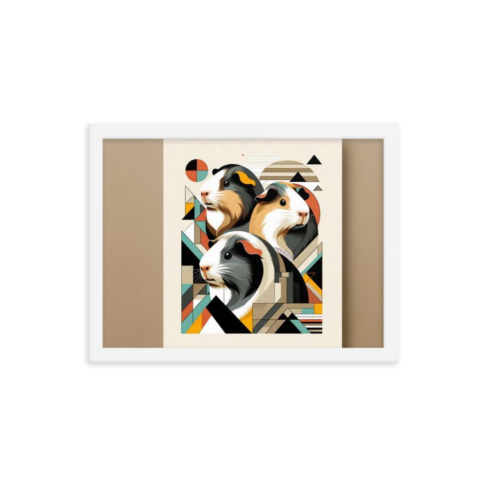 Geometric Guinea Pigs Contemporary Art Framed Poster - Oh Posters