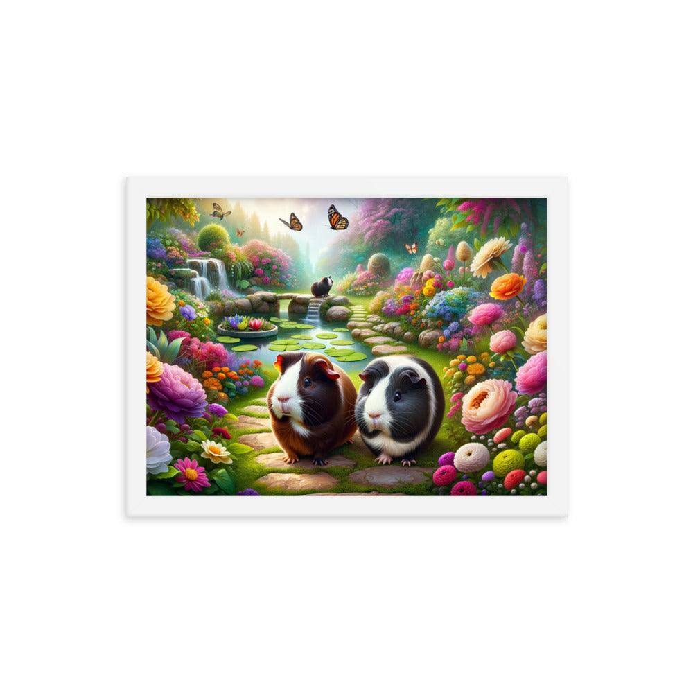 Guinea Pigs Enchanted Garden Fantasy Art Framed Poster - Oh Posters