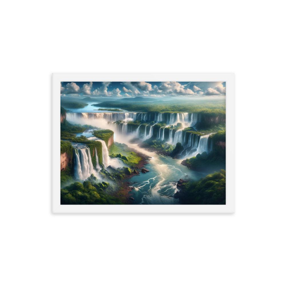 Majestic Iguazu Falls Panoramic Argentina Landscape Framed Poster - Oh Posters