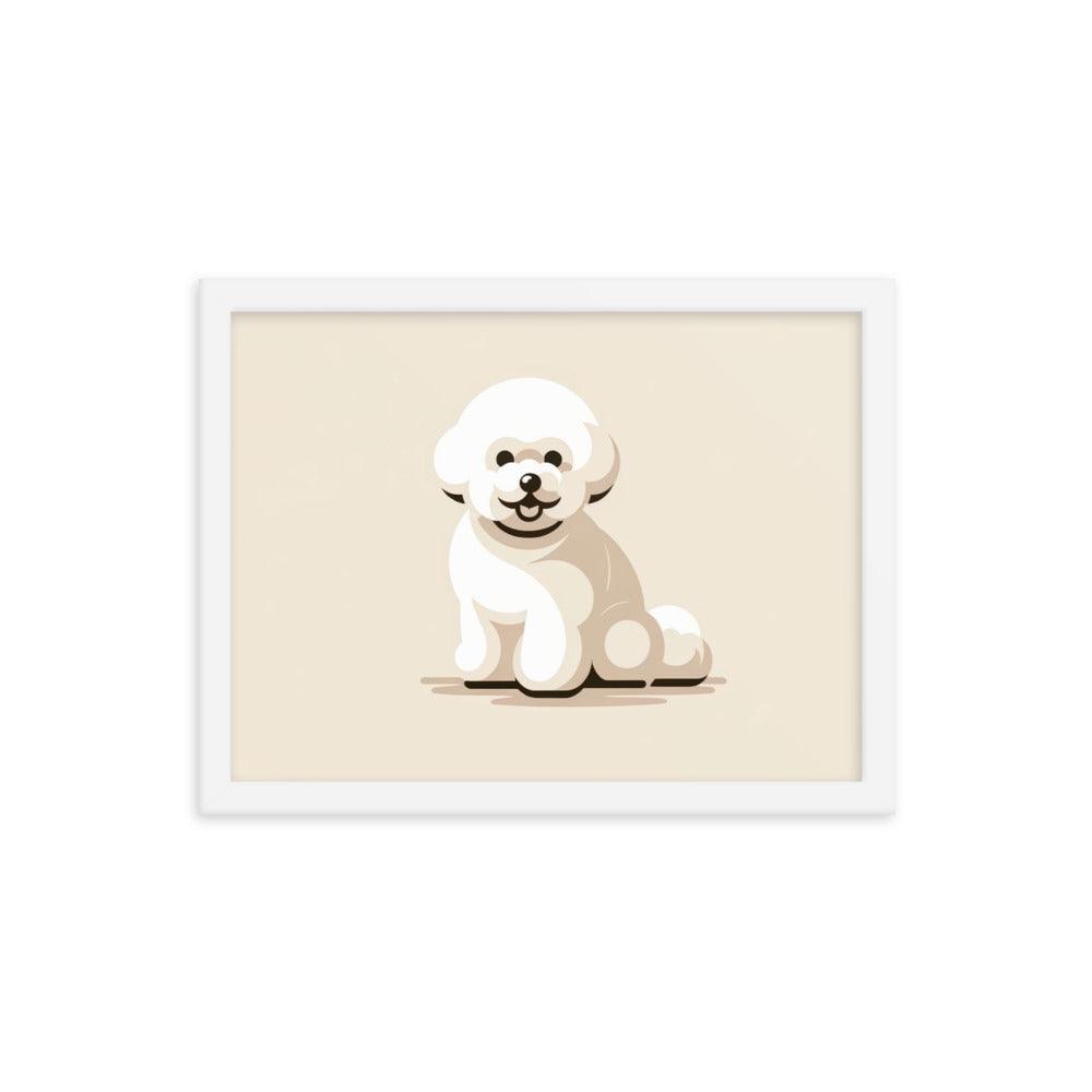 Charming Bichon Frise Cartoon Style Framed Poster - Oh Posters