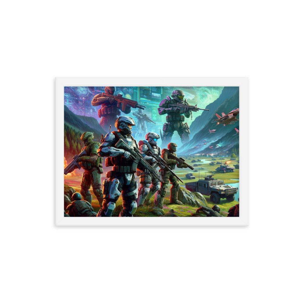 Futuristic Soldiers Digital Art Framed Poster - Oh Posters