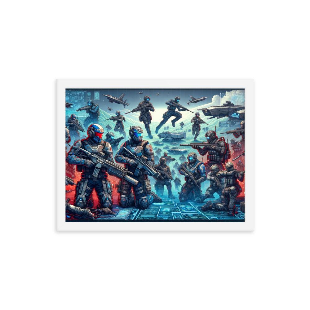 Futuristic Battle Soldiers Sci-Fi Action Framed Poster - Oh Posters