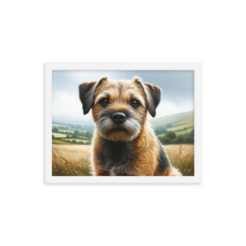 Border Terrier Countryside Portrait Art Framed Poster - Oh Posters