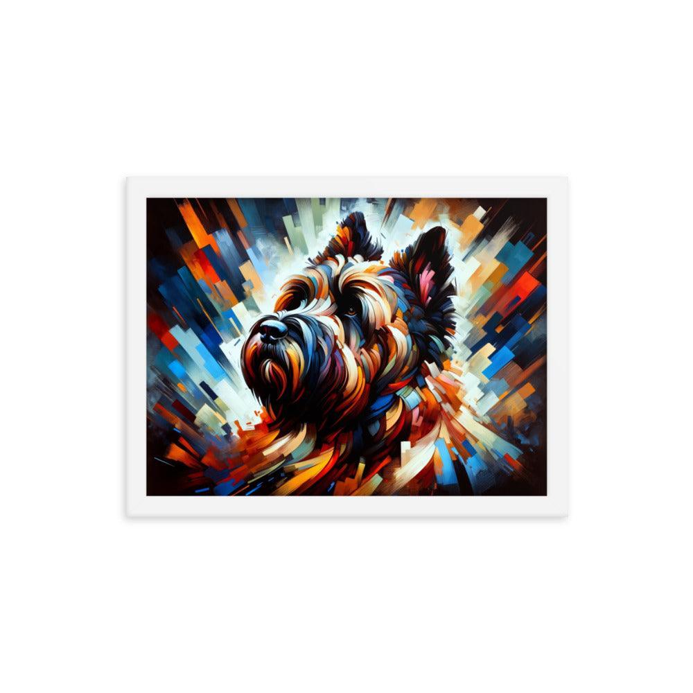 Bouvier Des Flandres Abstract Explosion Art Framed Poster - Oh Posters