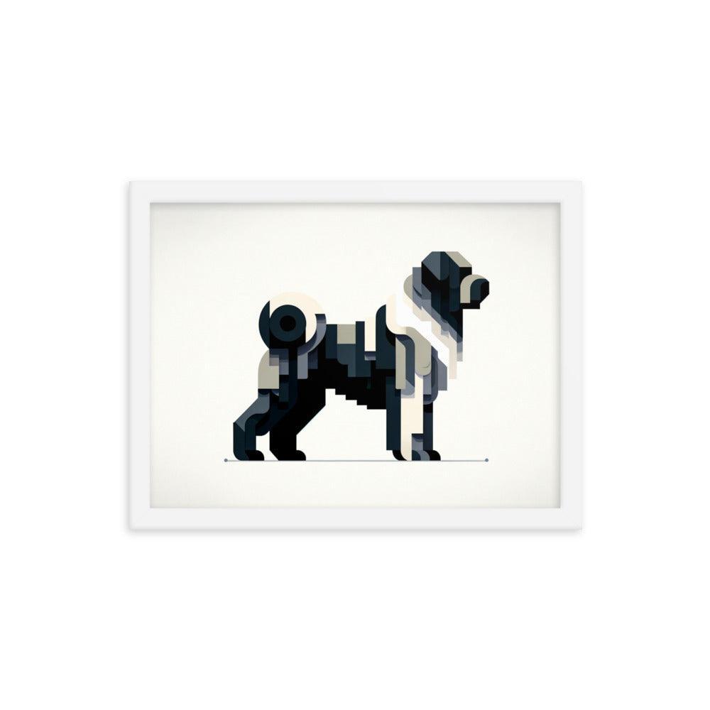 Geometric Bouvier Des Flandres Modern Art Framed Poster - Oh Posters