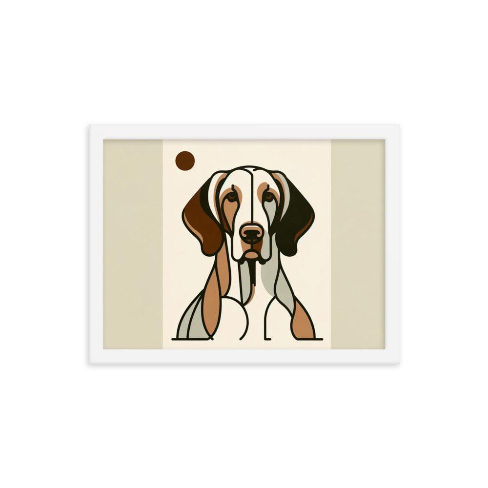 Bracco Italiano Dog Stylized Lines Art Framed Poster - Oh Posters