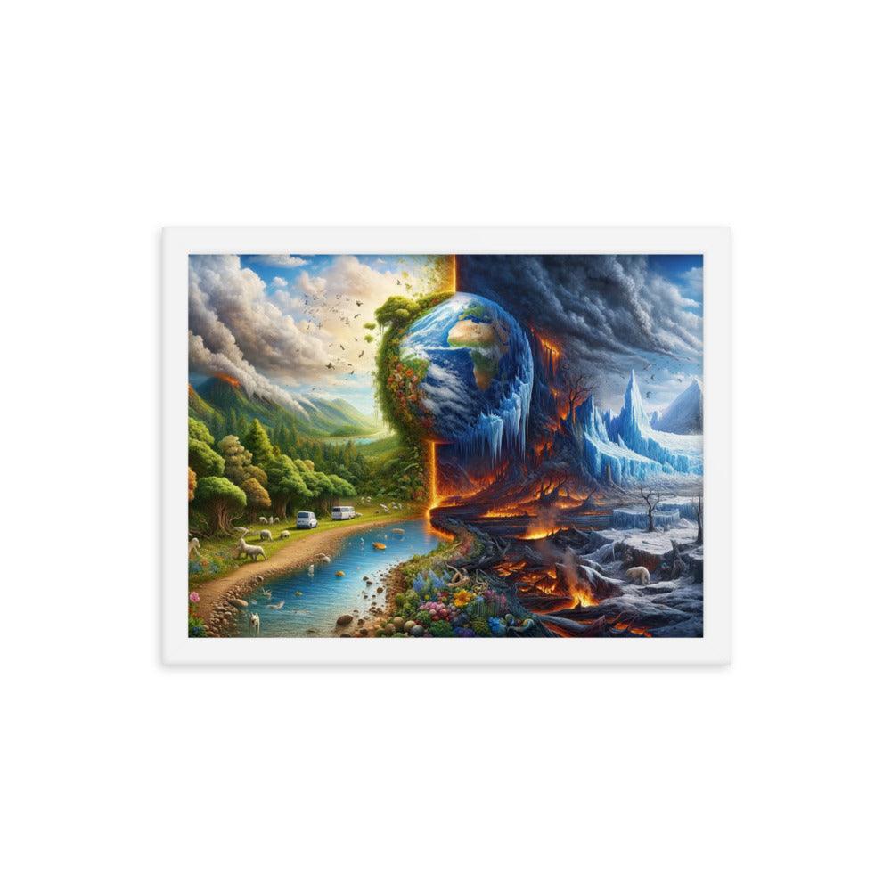 Climate Change Contrast Surreal Art Framed Poster - Oh Posters