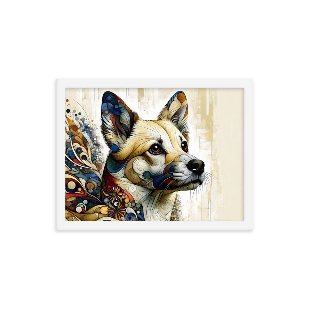 Canaan Dog Abstract Swirl Art Framed Poster - Oh Posters