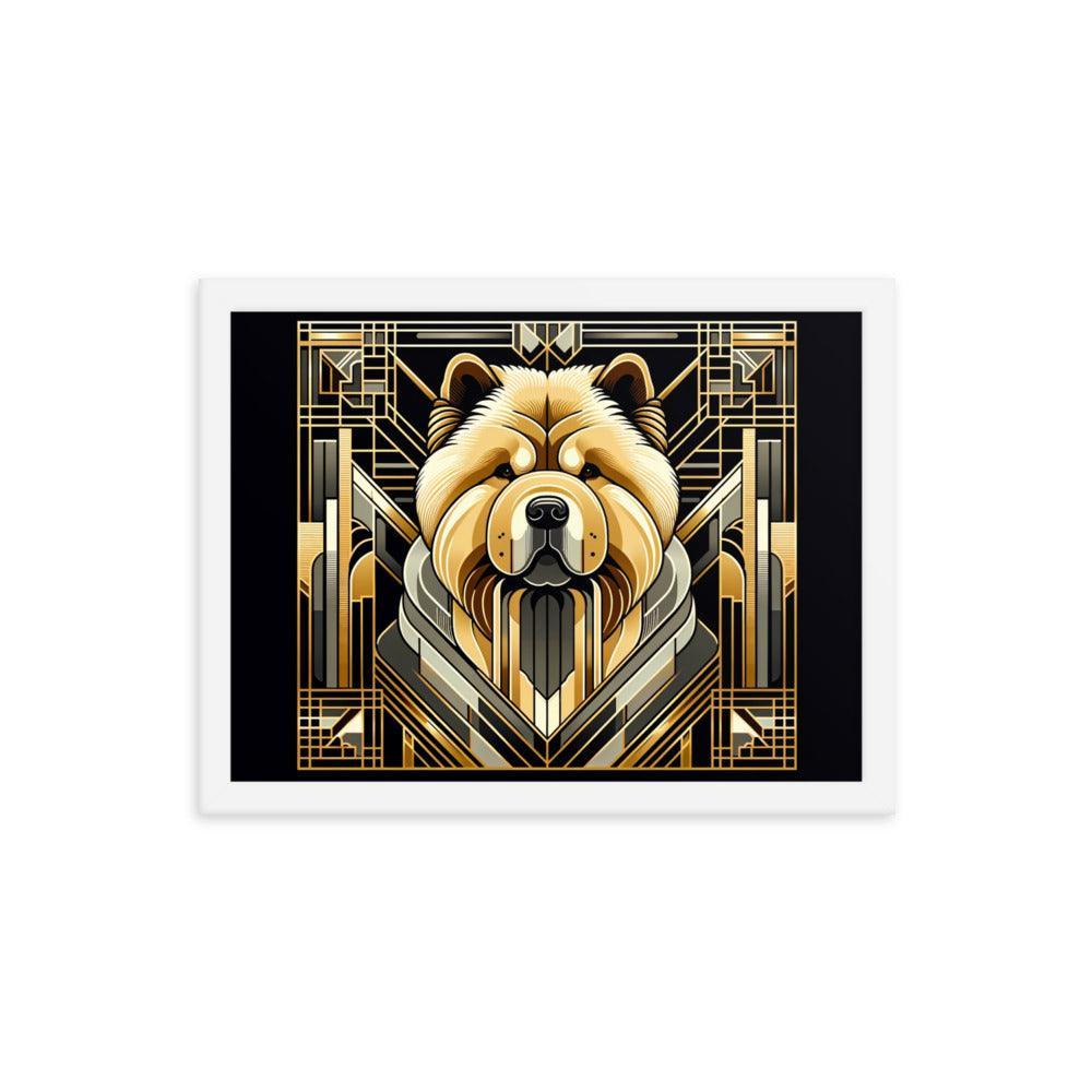 Chow Chow Geometric Shapes and Metallic Palette Framed Poster - Oh Posters