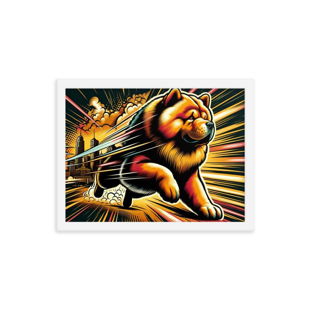 Chow Chow Dynamic Superhero Comic Style Framed Poster - Oh Posters