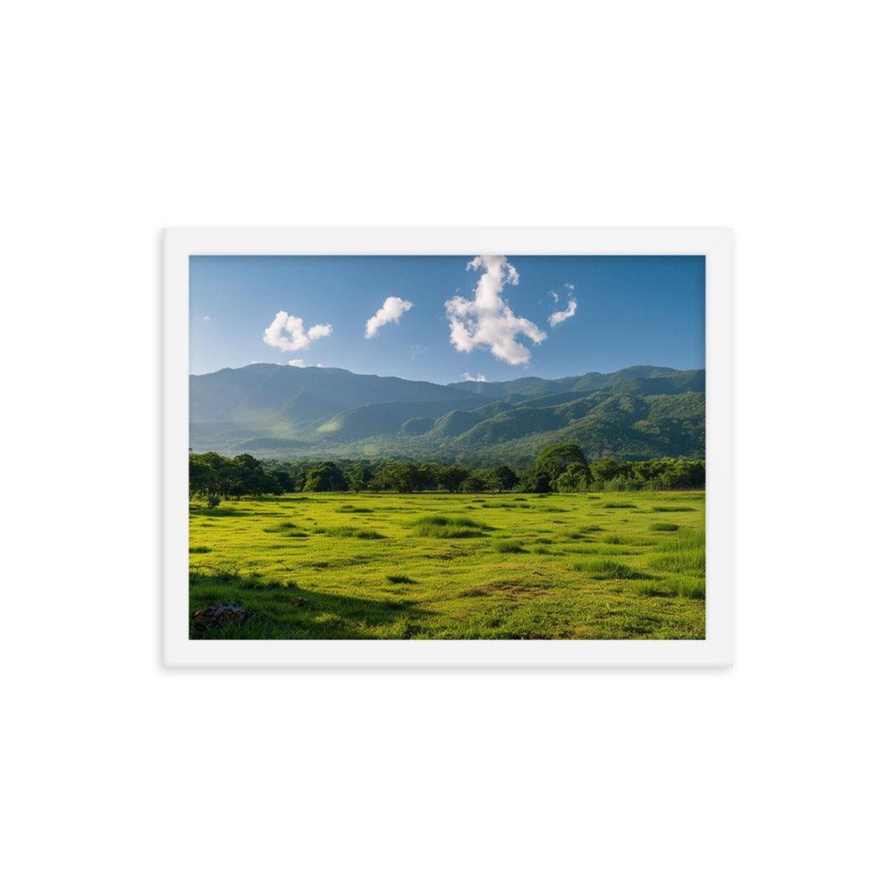 Lush Green Belizean Countryside Mountain View Framed Poster - Oh Posters