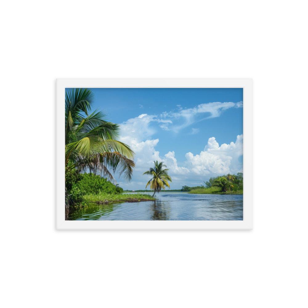 Serene Belize River Mangrove Landscape Framed Poster - Oh Posters
