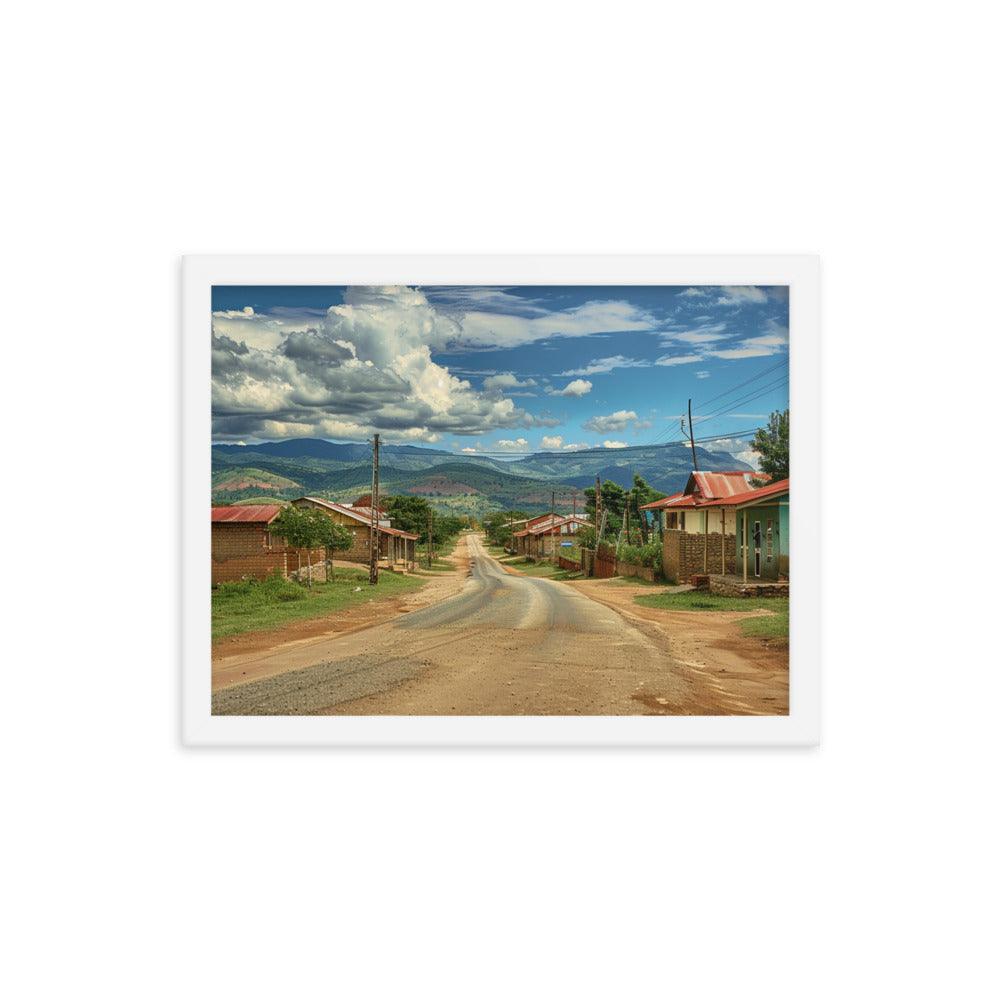 Eswatini Rural Village Scenic Road Framed Poster - Oh Posters