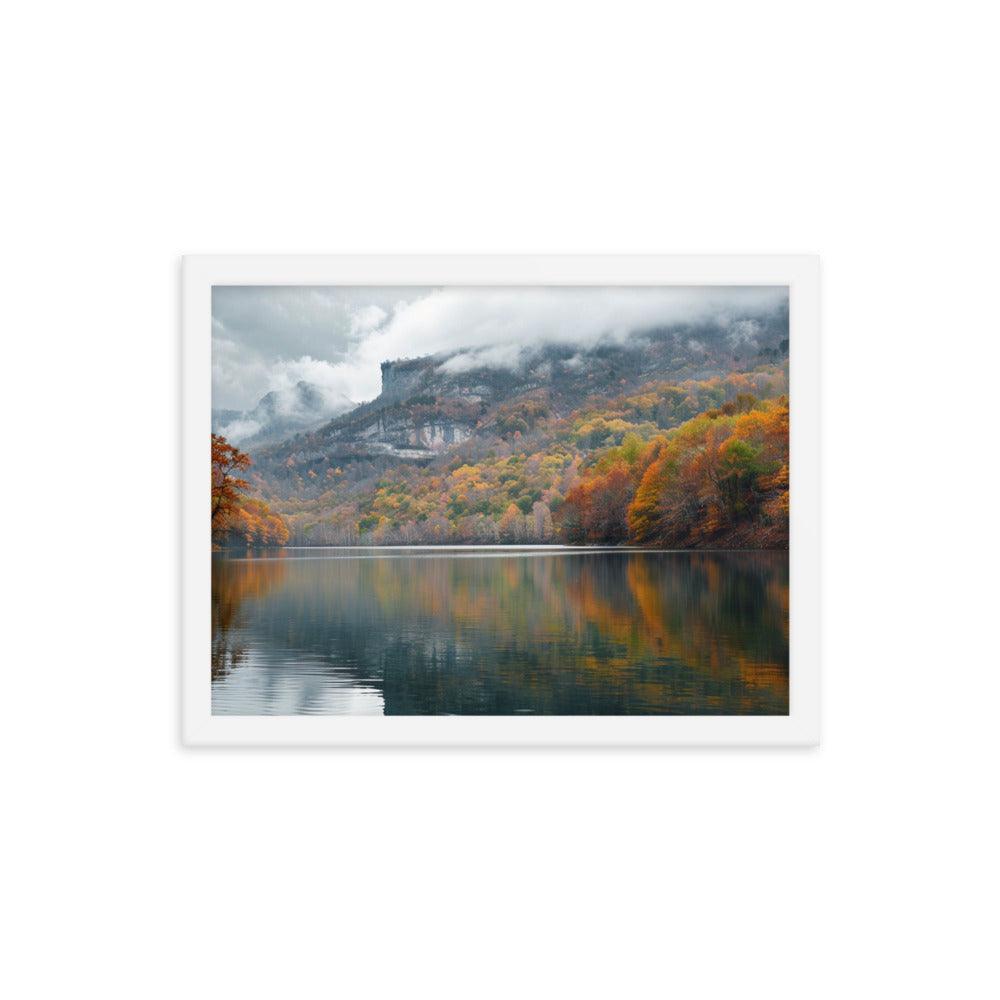 Georgia Autumn Mountain Lake Reflection Framed Poster - Oh Posters