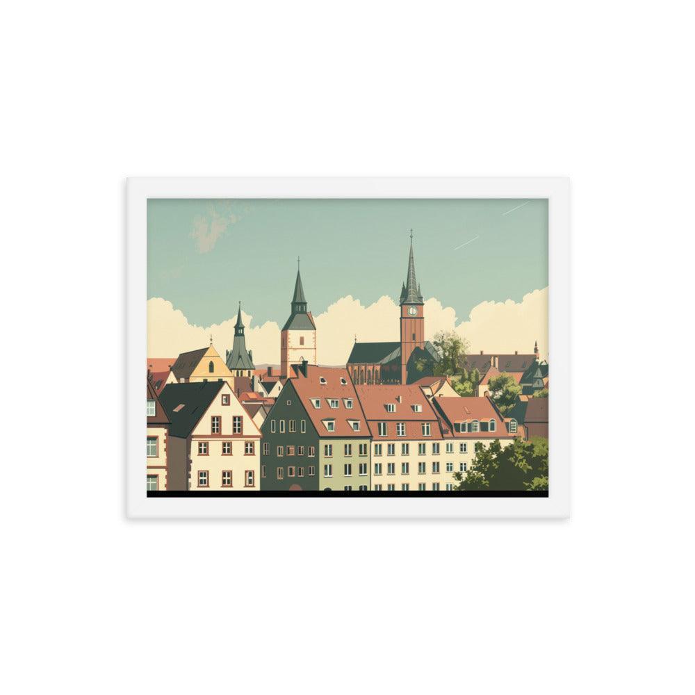 Germany Classic Town Center Digital Art Framed Poster - Oh Posters