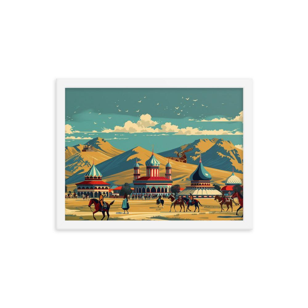 Kazakhstan Traditional Nomadic Settlement Framed Poster - Oh Posters