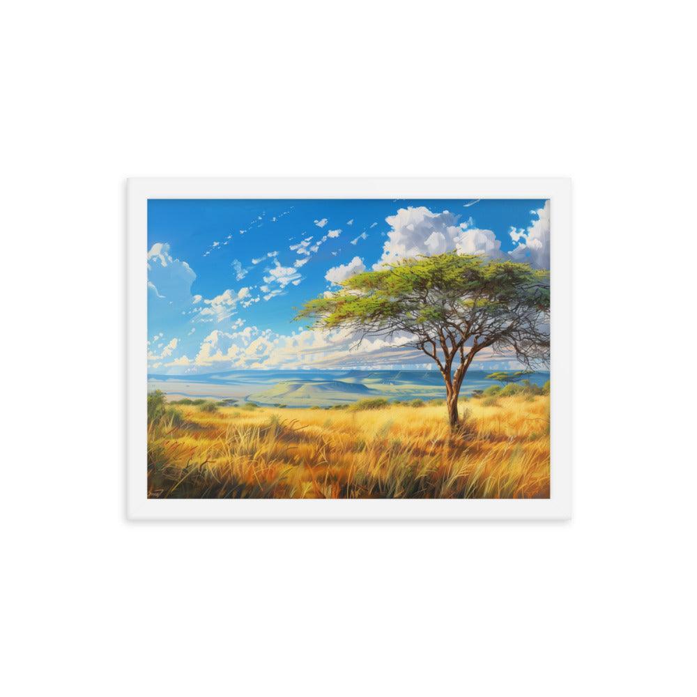 Kenya Golden Plains Scenic Landscape Framed Poster - Oh Posters