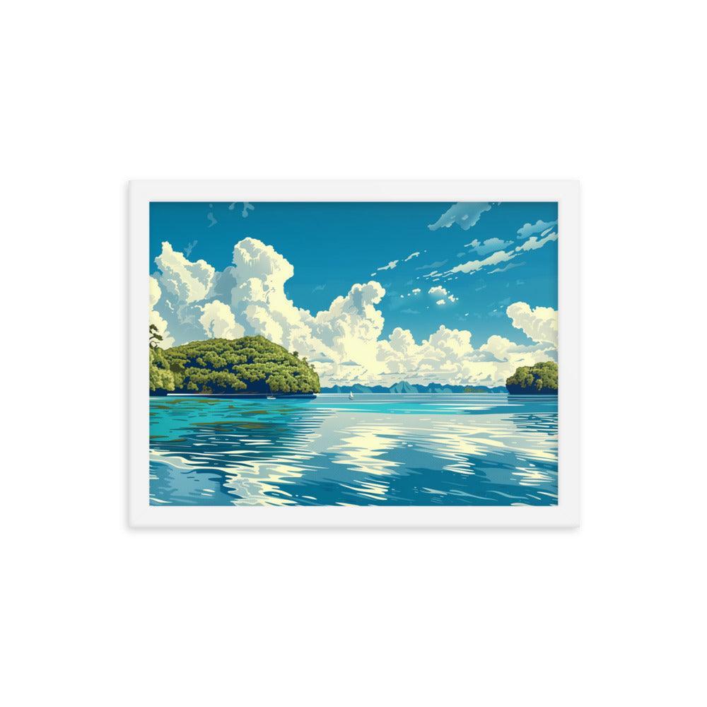 Palau Serene Island Sea View Framed Poster - Oh Posters