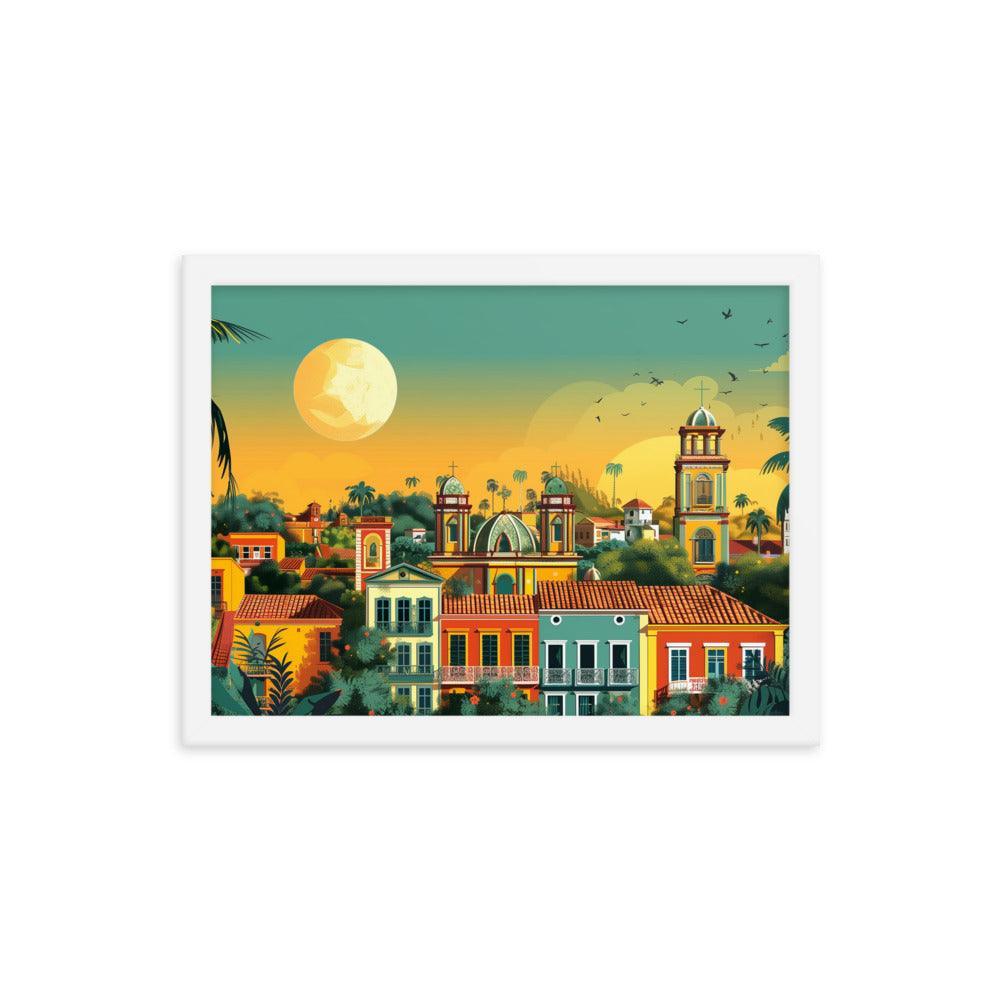 Paraguay Colonial Town Tropical Sunset Framed Poster - Oh Posters