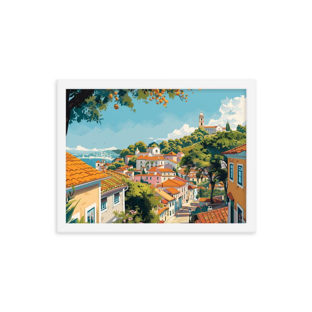 Portugal Charming Hillside Village Framed Poster - Oh Posters