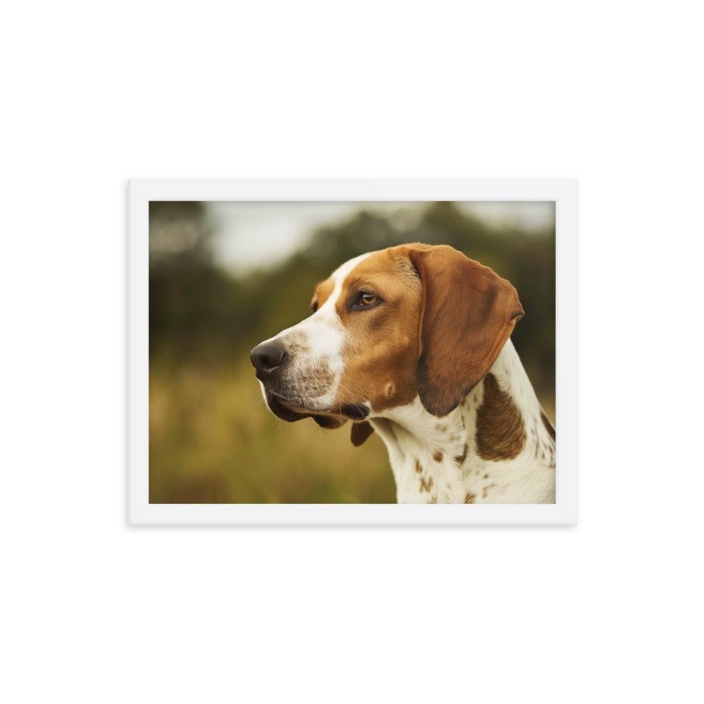 English Foxhound Side Profile in Nature Framed Poster - Oh Posters