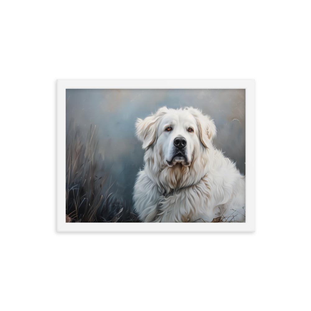 Great Pyrenees Majestic Winter Portrait Framed Poster - Oh Posters