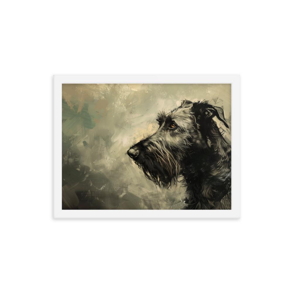 Irish Wolfhound Profile Abstract Art Framed Poster - Oh Posters