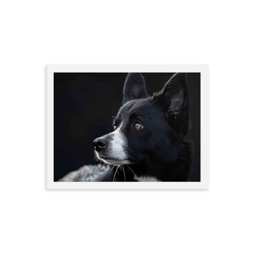 Karelian Bear Dog Side Profile Painting Framed Poster - Oh Posters