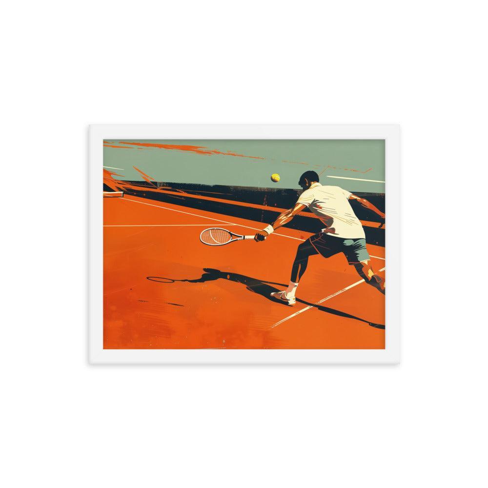 Tennis Player Action Shot Abstract Sports Art Framed Poster - Oh Posters