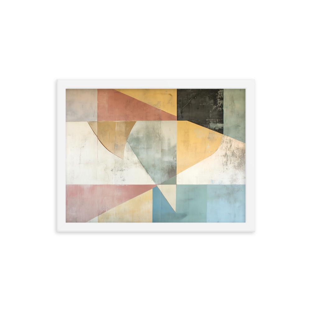 Geometric Art Abstract Shapes and Colors Blend for Modern Aesthetic Framed Poster - Oh Posters