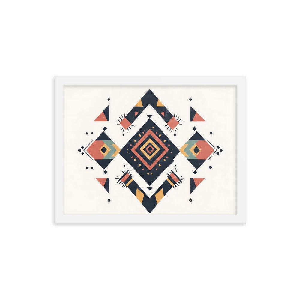 Boho Geometric Tribal Patterns Ideal for Festival Lovers Framed Poster - Oh Posters