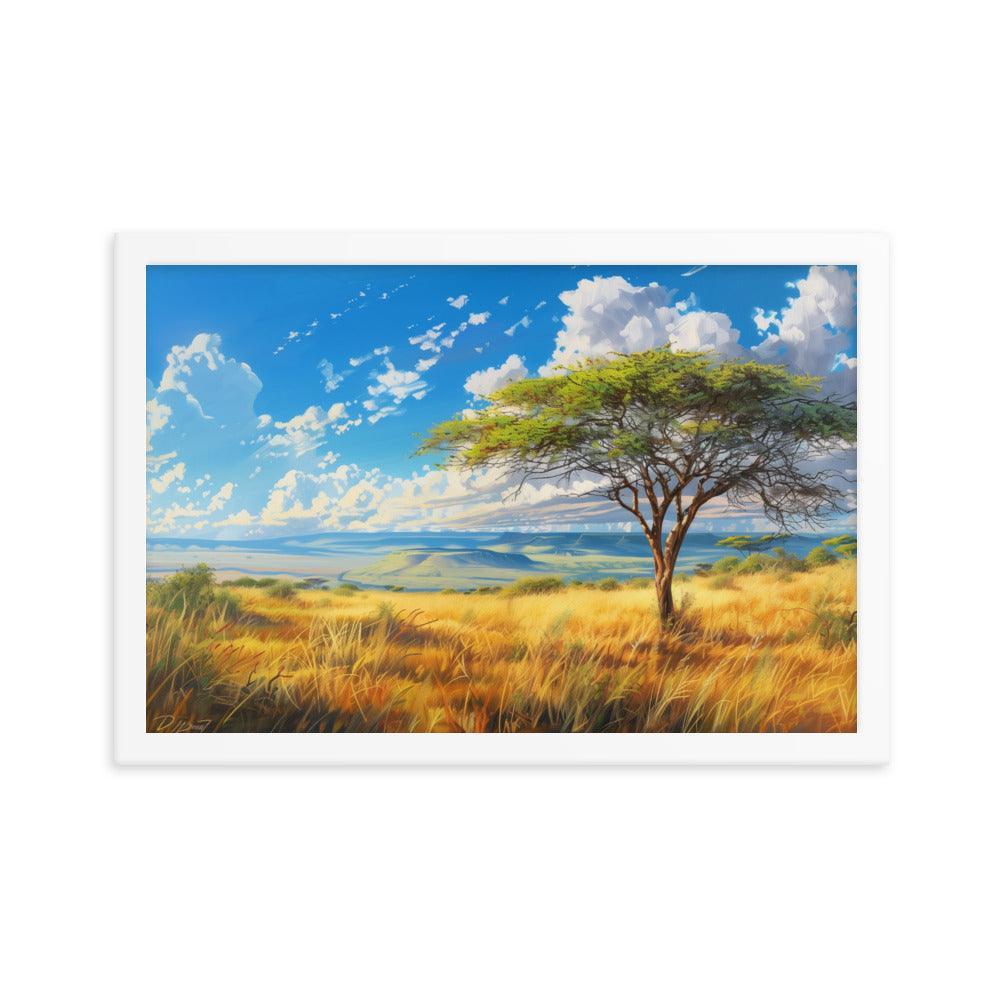 Kenya Golden Plains Scenic Landscape Framed Poster - Oh Posters