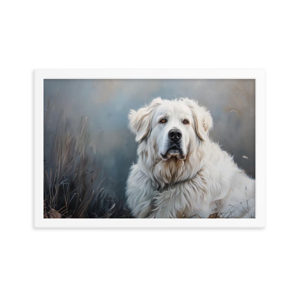 Great Pyrenees Majestic Winter Portrait Framed Poster - Oh Posters