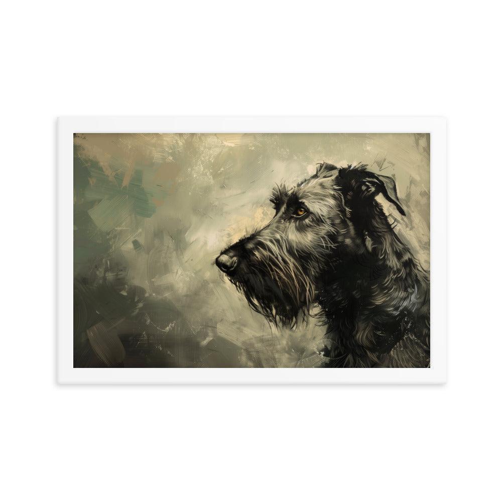 Irish Wolfhound Profile Abstract Art Framed Poster - Oh Posters