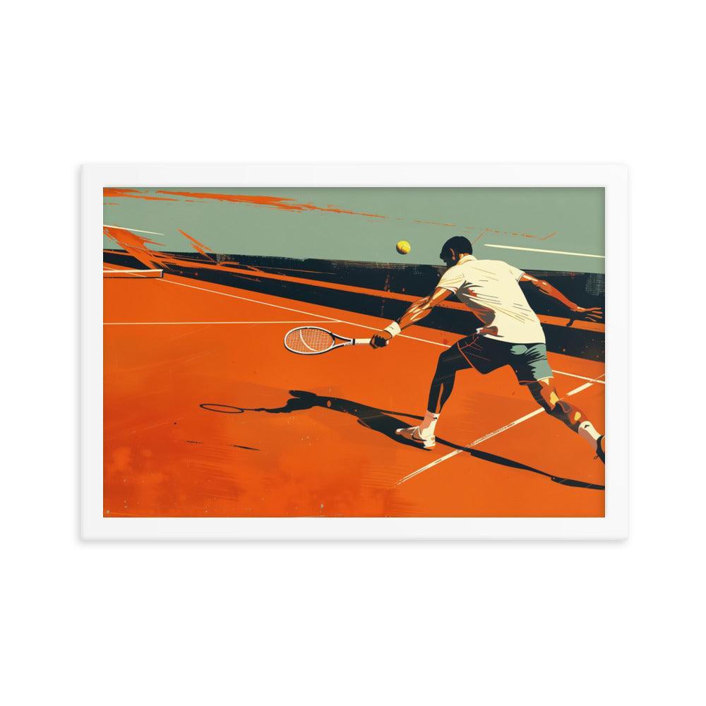 Tennis Player Action Shot Abstract Sports Art Framed Poster - Oh Posters