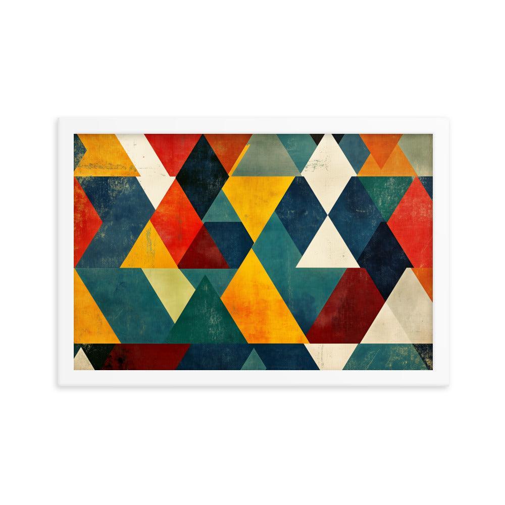 Colorful Geometric Art Pattern for Modern Style Enthusiasts Framed Poster - Oh Posters