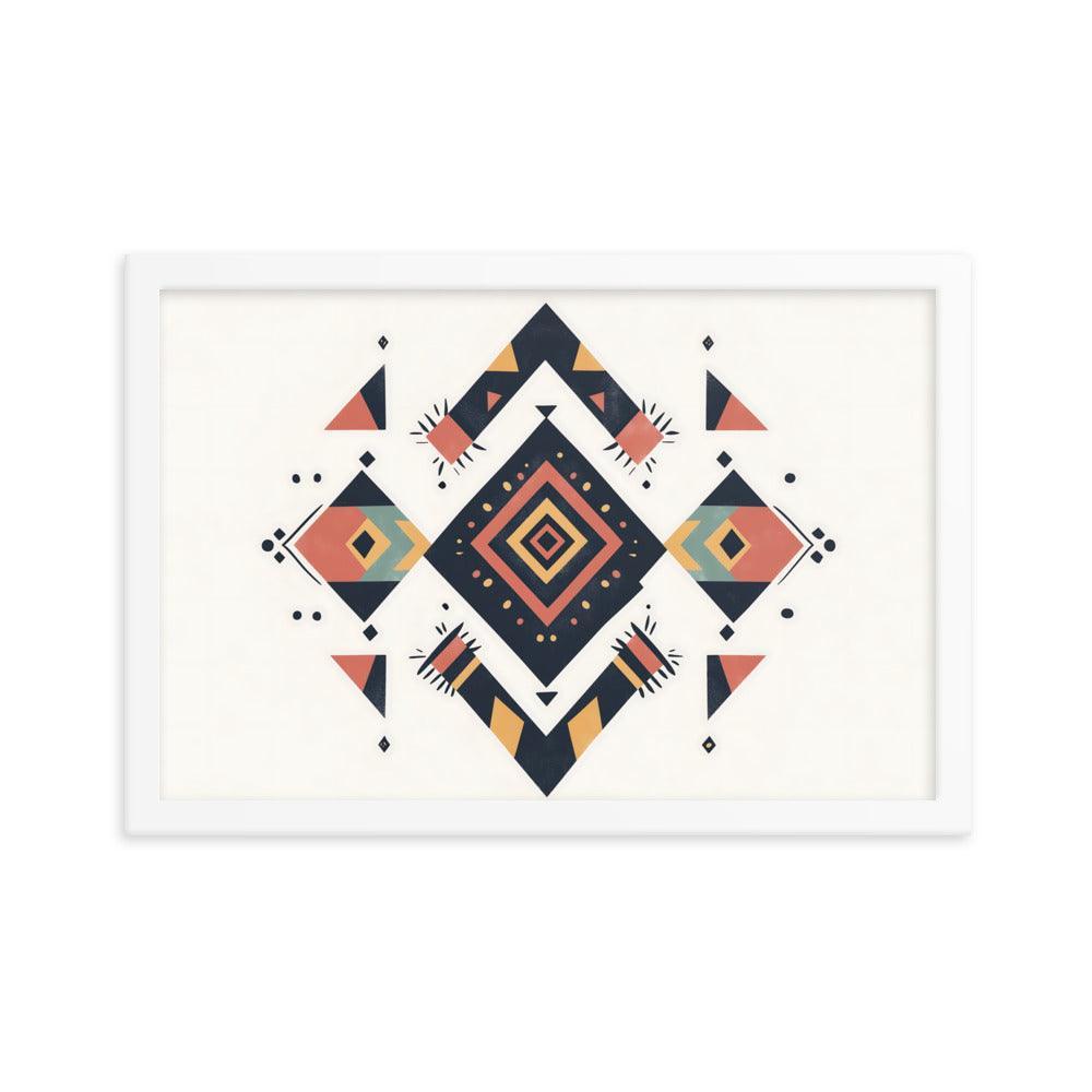 Boho Geometric Tribal Patterns Ideal for Festival Lovers Framed Poster - Oh Posters