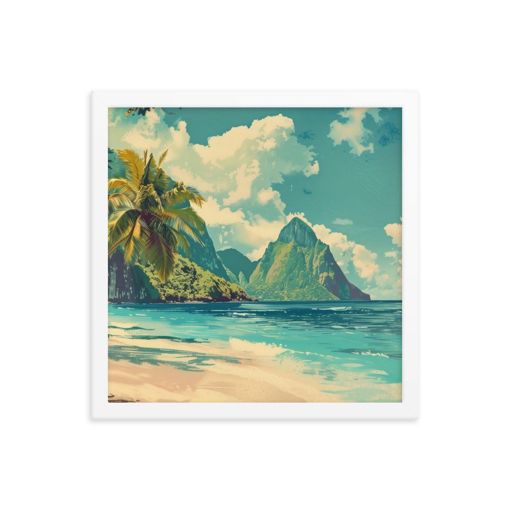 Saint Vincent and the Grenadines Pristine Beach Tropical Framed Poster - Oh Posters