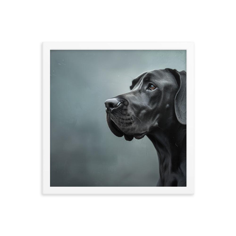 Great Dane Regal Side Profile Painting Framed Poster - Oh Posters