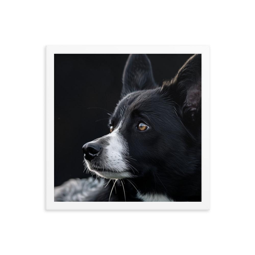 Karelian Bear Dog Side Profile Painting Framed Poster - Oh Posters