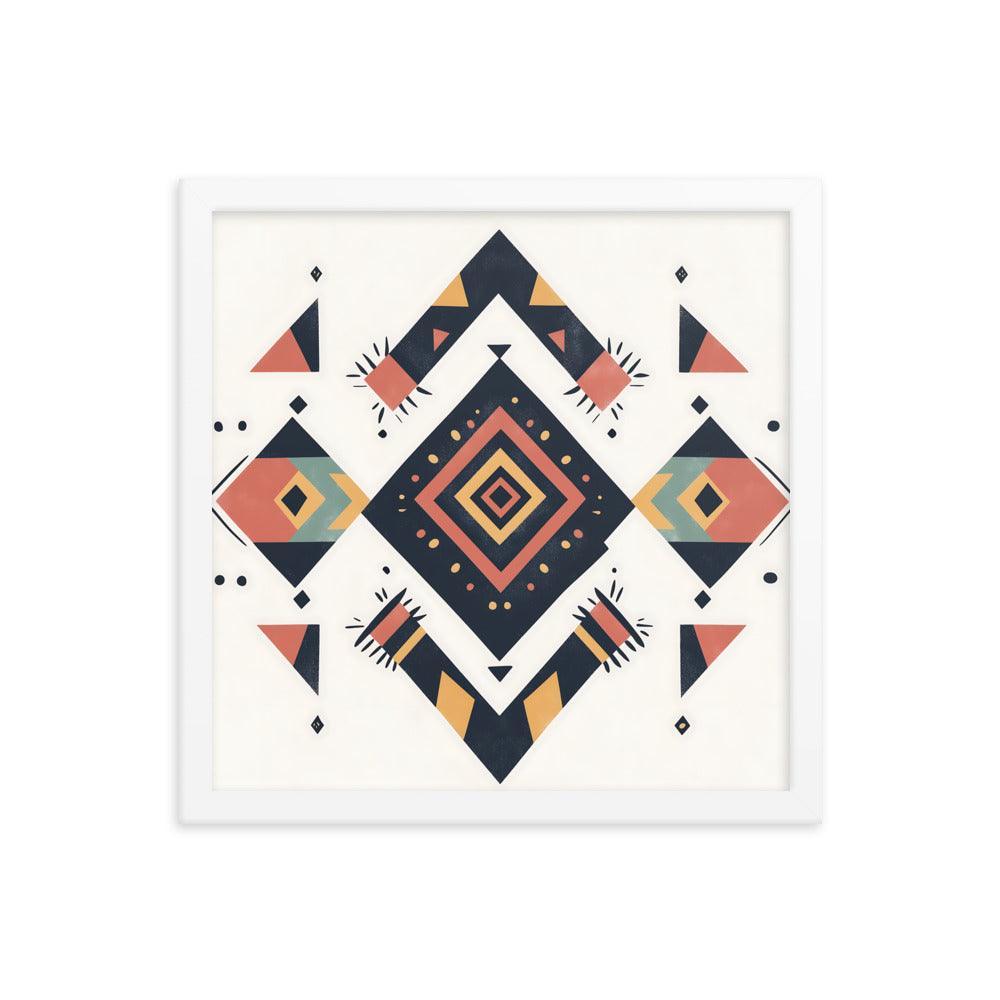Boho Geometric Tribal Patterns Ideal for Festival Lovers Framed Poster - Oh Posters