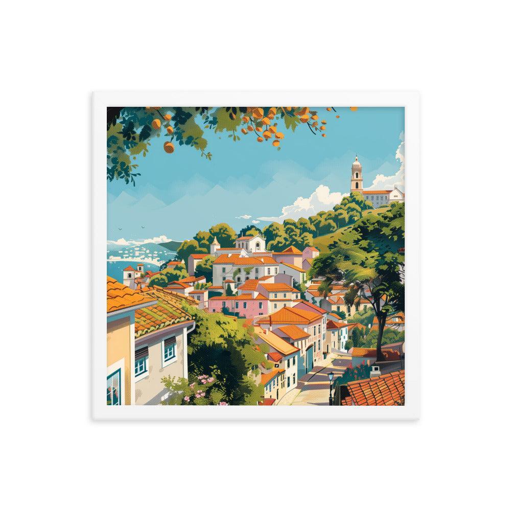 Portugal Charming Hillside Village Framed Poster - Oh Posters