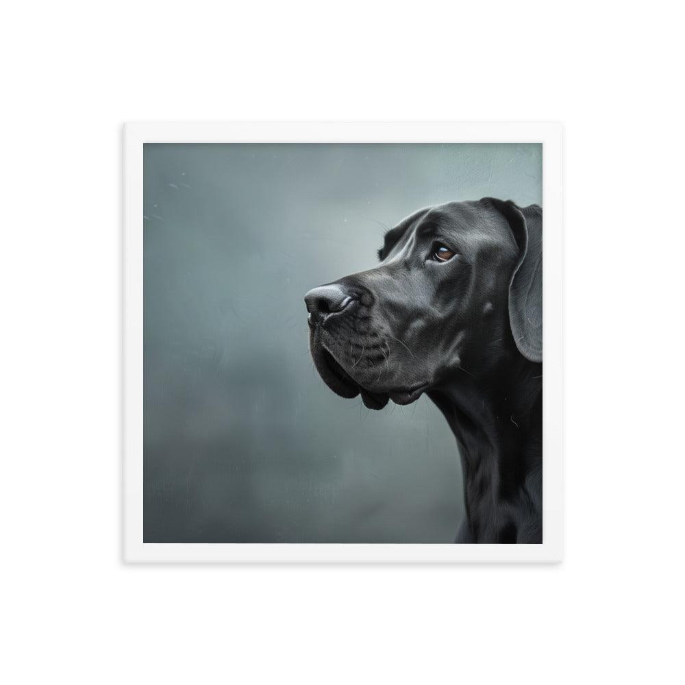 Great Dane Regal Side Profile Painting Framed Poster - Oh Posters