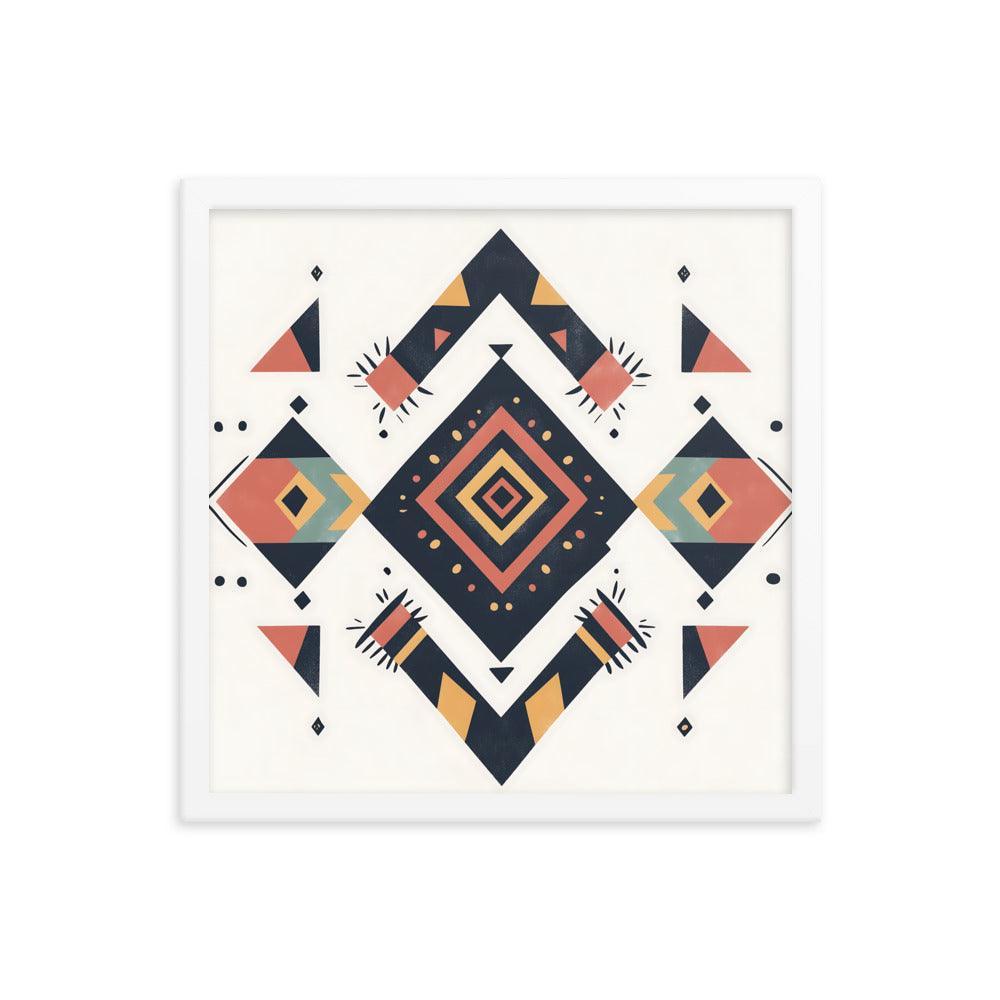 Boho Geometric Tribal Patterns Ideal for Festival Lovers Framed Poster - Oh Posters