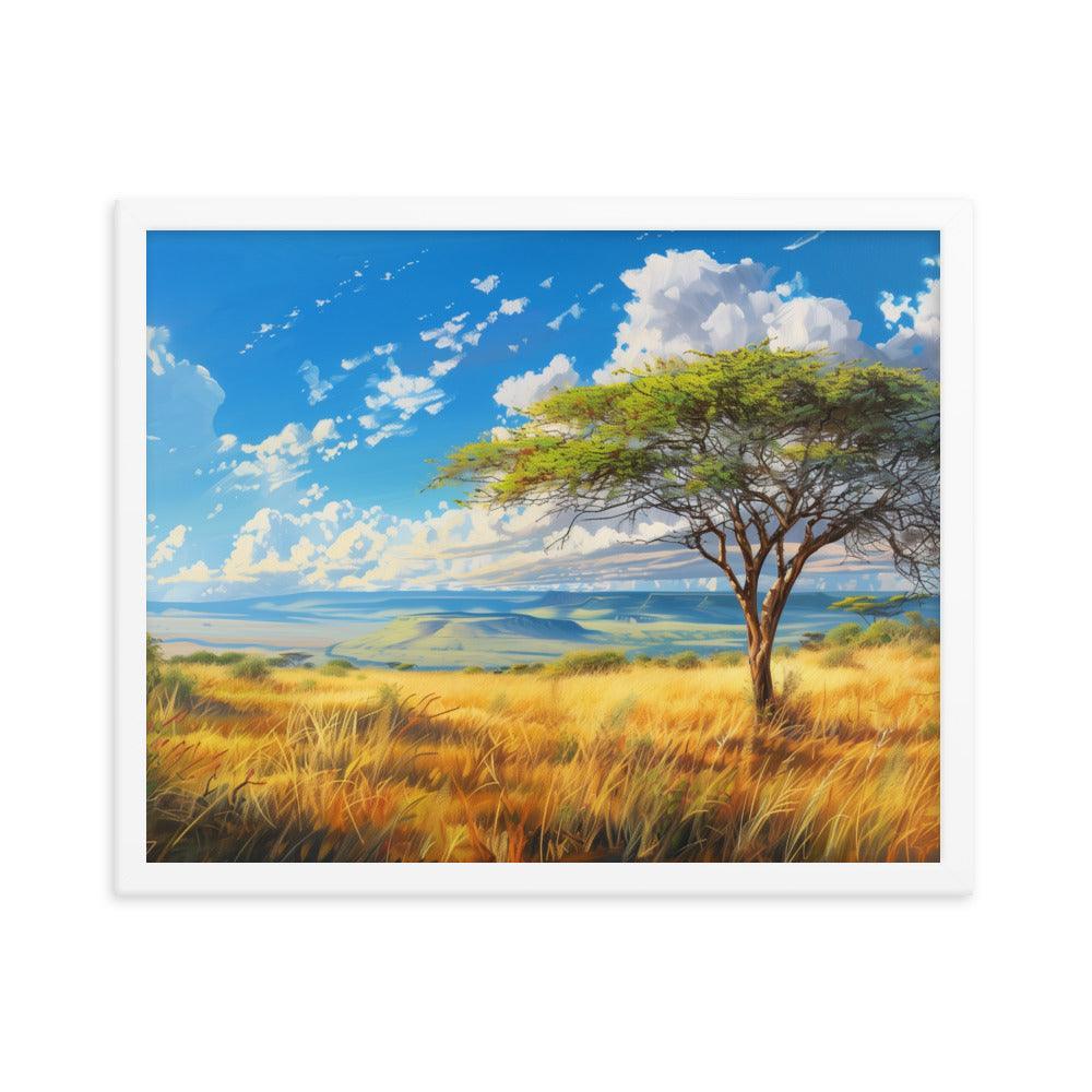 Kenya Golden Plains Scenic Landscape Framed Poster - Oh Posters